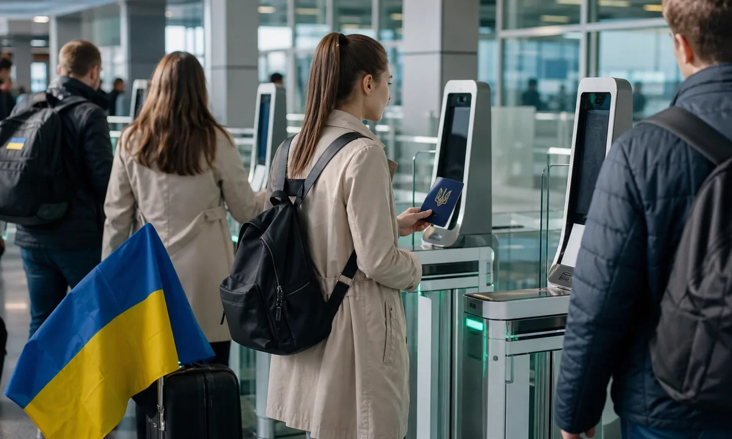Українські мандрівники проходять через біометричні автоматизовані ворота на кордоні Європейського Союзу