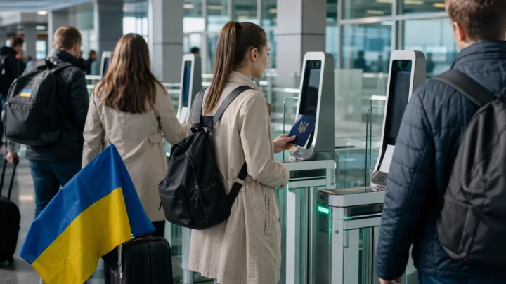 Українські мандрівники проходять через біометричні автоматизовані ворота на кордоні Європейського Союзу