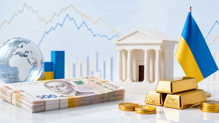 Українські гроші, золото та символи міжнародних резервів